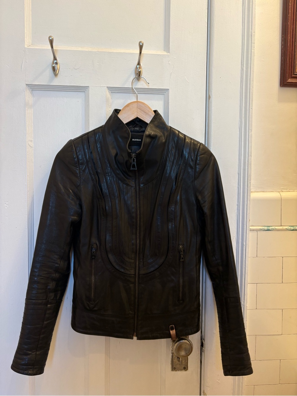 RUDSAK Black Fitted Leather Jacket